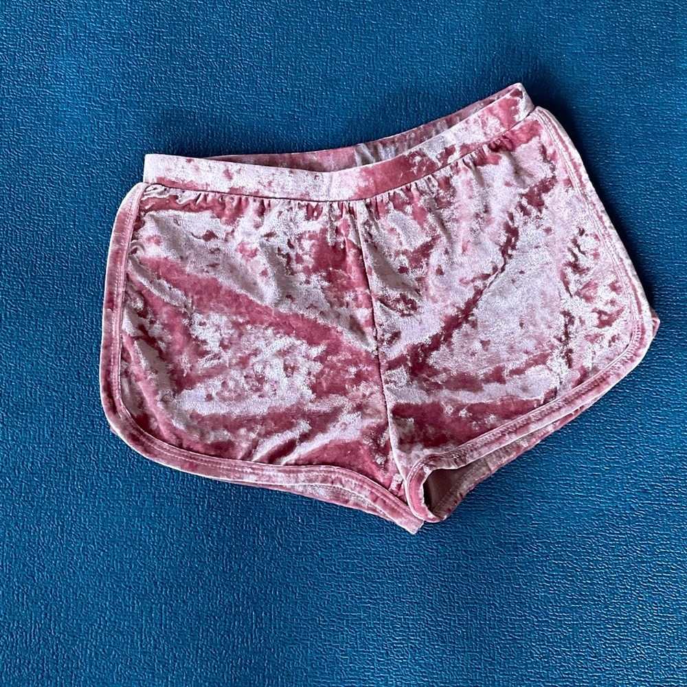 Pink Velvet Shorts